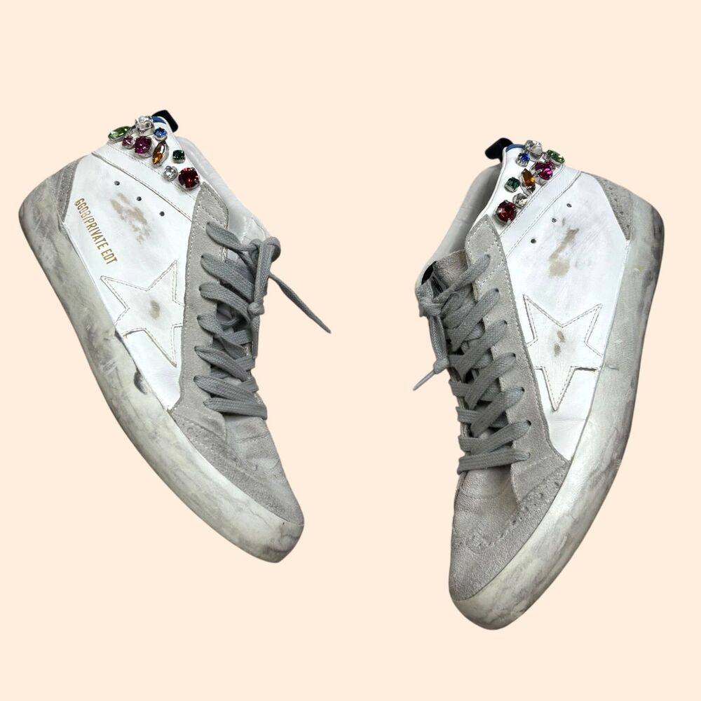 Golden Goose Midstar Crystal High Top Sneakers